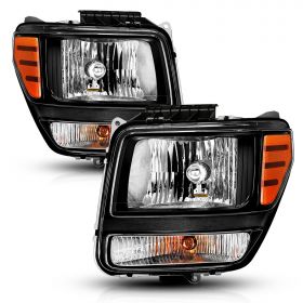 AmeriLite Black OE Style Replacement Headlights Set For 07-11 Dodge Nitro (Pair) High/Low Beam Bulb Included