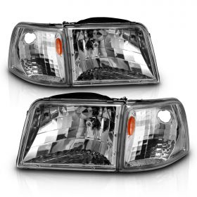 AmeriLite Replacement Headlights And Corner Set For 93-97 Ford Ranger - Passenger and Driver Side
