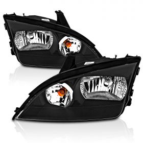 AmeriLite Headlights 4Door Black For Ford Focus ZX4 - Passenger and Driver Side