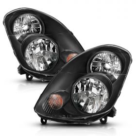 AmeriLite Replacement Black Replacement Headlights For 03-04 Infiniti G35 4 Door Sedan- Passenger and Driver Side