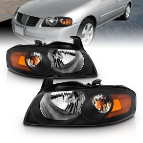 AmeriLite Black Replacement Headlights For 04-06 Sentra - Passenger and Driver Side