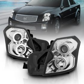 CADILLAC CTS 03-07  PROJECTOR H.L HALO CHROME CLEAR(CCFL)