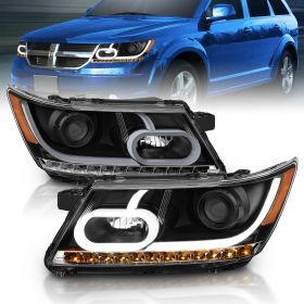 DODGE JOURNEY 09-14  PROJECTOR PLANK STYLE H.L BLACK CLEAR AMBER