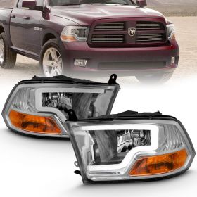 DODGE RAM 09-17 PLANK STYLE H.L CHROME CLEAR AMBER
