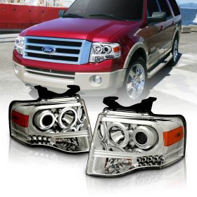 FORD EXPEDITION 07-08 PROJCTOR H.L CHROME CLEAR AMBER