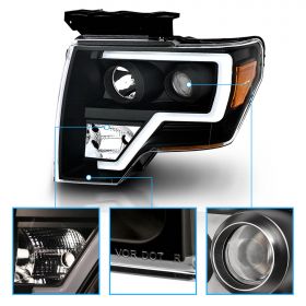 FORD F-150 09-13 PROJECTOR PLANK STYLE H.L. BLACK AMBER