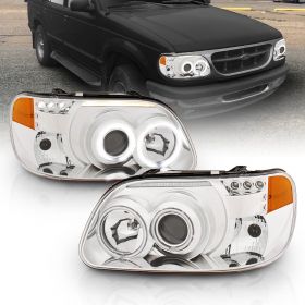 FORD EXPLORER 95-01 PROJECTOR H.L 1 PCS CHROME CLEAR AMBER