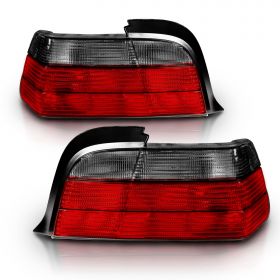 AmeriLite 2 Door Coupe Replacement Brake Tail lights Red/Smoke Set For 92-98 BMW 3 Series E36 - Passenger and Driver Side