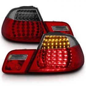 AmeriLite 2 Door L.E.D Taillights Red/Smoke 4Pcs For Bmw 3 Series E46 - Passenger and Driver Side