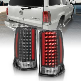 AmeriLite Black LED Tail Lights For Cadillac Escalade - Passenger and Driver Side