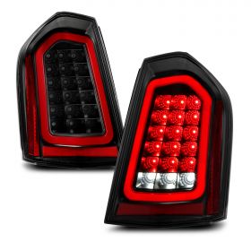 AmeriLite Black Full Intense LED Tail Lights Brake and Resverse Parking Light Bar For 2011-2014 Chrysler 300