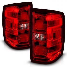 AmeriLite for 2015-2021 Chevy Silverado 1500 2500 3500 Clear Red OE Factory Replacement Rear Tail Light Pair - Passenger and Driver Side