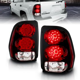 AmeriLite Red/Clear LED Replacement Tail Lights Set For Chevy Trailblazer - Passenger and Driver Side