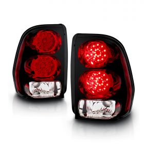 AmeriLite Red/Clear LED Replacement Tail Lights Set For Chevy Trailblazer - Passenger and Driver Side
