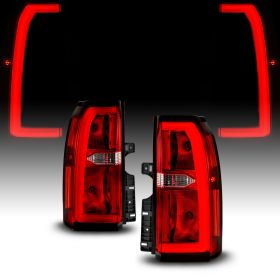 AmeriLite for 2015-2020 Checy Tahoe Suburban C-Type LED Tube OE Replacement Tail Light Pair - Passenger and Driver Side