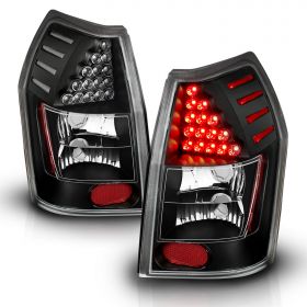 AmeriLite Black LED Replacement Brake Taillights Set For 05-08 Dodge Magnum - Passenger and Driver Side
