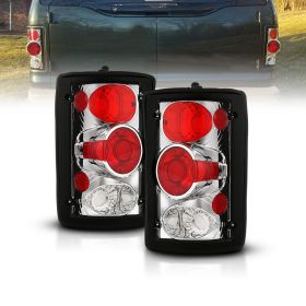 AmeriLite Chrome Replacement Brake Tail Lights Set For Ford Excursion / Econoline Van - Passenger and Driver Side