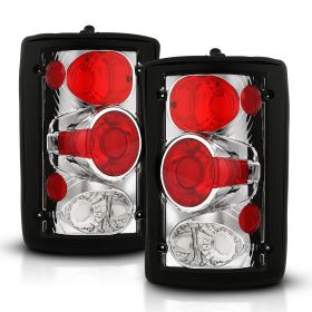 AmeriLite Chrome Replacement Brake Tail Lights Set For Ford Excursion / Econoline Van - Passenger and Driver Side