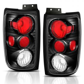 AmeriLite Black Replacement Brake Tail Lights Set for 1997-2002 Ford Expedition - Passenger and Driver Side