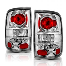 AmeriLite Chrome Replacement Brake Tail Lights Set For 04-08 Ford F-150 - Passenger and Driver Side