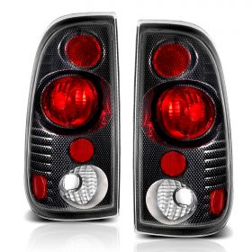 AmeriLite Carbon Style Replacement Brake Tail Lights Set For Ford F-Series - Passenger and Driver Side