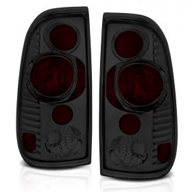 AmeriLite Smoke Replacement Brake Tail Lights Set For Ford F-Series - Passenger and Driver Side