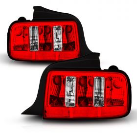 AmeriLite Taillights Red/Clear (2010 Style)( No Assy) For Ford Mustang - Passenger and Driver Side