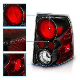 AmeriLite Black Replacement Brake Tail Lights Set For 02-05 Ford Explorer - Passenger and Driver Side