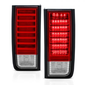 AmeriLite Red/Clear LED Replacement Brake Turn Signal Tail Lights Set For Hummer H2 - Passenger and Driver Side