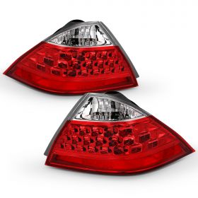 AmeriLite Clear Red Replacement Taillights Housing [No Led Kit] for 2006-2007 Honda Accord 4-Door Sedan - Passenger and Driver Side