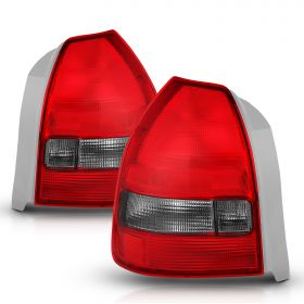AmeriLite Replacement Rear Brake Taillights Red Smoke Pair For 96-00 Honda Civic 3Dr Hatchback - Passenger and Driver Side