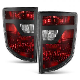 AmeriLite for 2006-2008 Honda Ridgeline Black Bezel Midnight Red OE-Style Replacement Tail Light Assembly - Driver and Passenger Side