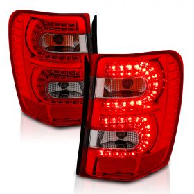 AmeriLite Red/Smoke LED Replacement Tail Lights For 99-04 Jeep Grand Cherokee - Passenger and Driver Side