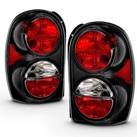 AmeriLite Black Replacement Brake Tail Lights Set For 02-07 Jeep Liberty SUV - Passenger (Right) and Driver (Left) Side