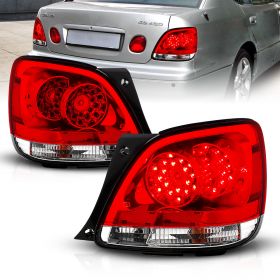 AmeriLite L.E.D Taillights Red/Clear For Lexus GS300/400/430 - Passenger and Driver Side