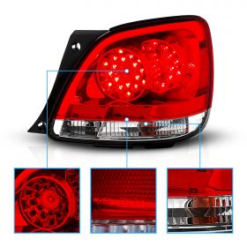 AmeriLite L.E.D Taillights Red/Clear For Lexus GS300/400/430 - Passenger and Driver Side