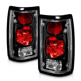 AmeriLite Black Euro Tail Lights For Mazda B2000 - Passenger and Driver Side