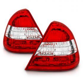 AmeriLite Red/Clear Replacement Brake Taillights Set For Mercedes Benz C Class W202 - Passenger and Driver Side