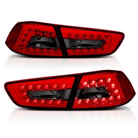 AmeriLite L.E.D 4 Pcs Taillights Red/Smoke For Mitsubishi Lancer - Passenger and Driver Side