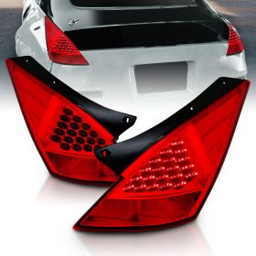 AmeriLite LED Replacement Taillights All Red Set For 350Z - Passenger and Driver Side