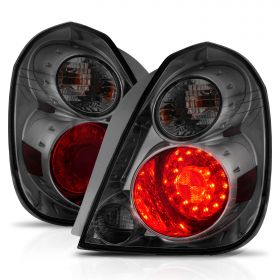 AmeriLite for 2002-2006 Nissan Altima Smoke Lens Replacement Pair Red LED Taillights w/Bulbs - Passenger and Driver Side