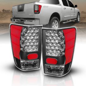 AmeriLite Black LED Tail Lights For Titan - Passenger and Driver Side