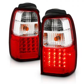 AmeriLite Red/Clear LED Replacement Brake Tail Lights Set For 01-02 Toyota 4 Runner - Passenger and Driver Side