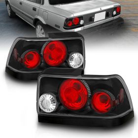 AmeriLite Black Replacement Brake Taillights Set For 1993-1997 Toyota Corolla - Passenger and Driver Side