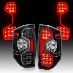 AmeriLite 2014-2020 Toyota Tundra SR5 TRD SR Pickup LED Black Brake Tail Lights 2016
