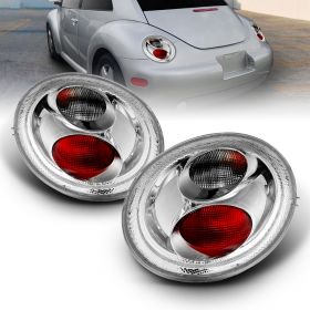 AmeriLite Taillights Chrome For Volkswagen Beetle - Passenger and Driver Side