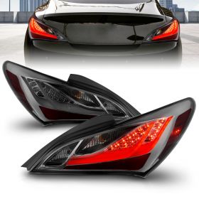 AmeriLite Smoke Lens LED Bar Replacement Taillights Set For Hyundai Genesis Coupe - Passenger and Driver Side