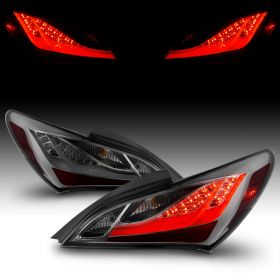 AmeriLite Smoke Lens LED Bar Replacement Taillights Set For Hyundai Genesis Coupe - Passenger and Driver Side
