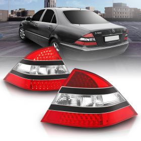 MBZ S CLASS W220 S320 S350 00-05 LED T.L RED/CLEAR(MID-BLACK)