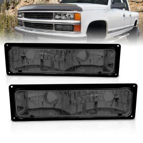 AmeriLite Replacement Packing Turn Signal Lights Smoke Pair For 88-98 Chevy Full Size - Passenger and Driver Side